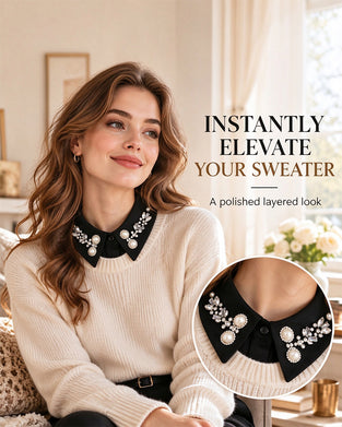 ✨ Jeweled Detachable Collar-Instant Elegance & Effortless Layering