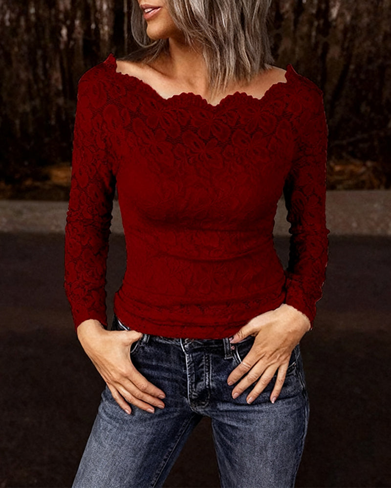 Solid Color Long-Sleeved Base Layer Top