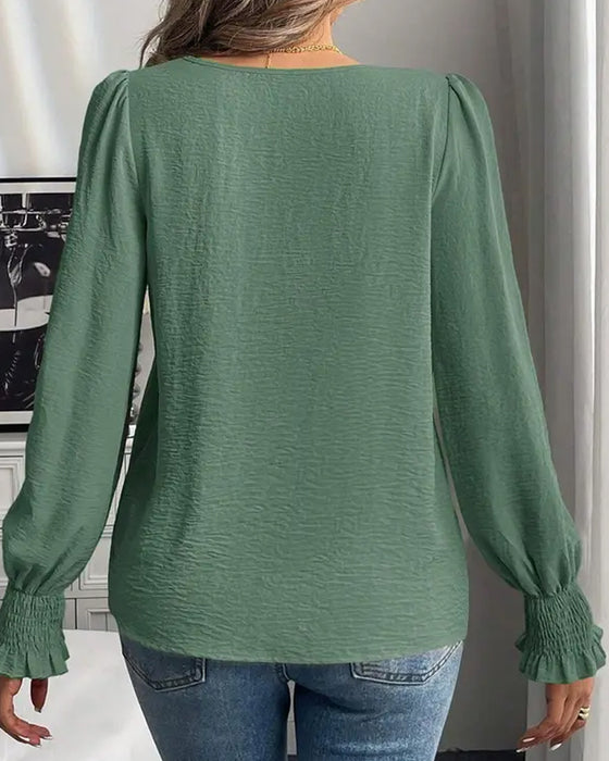 Women's Plain Casual Round Neck Top