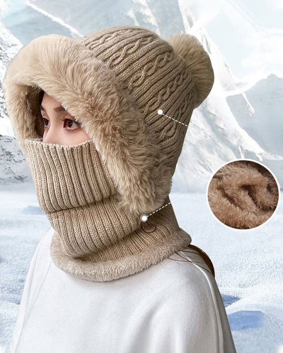 All-in-One Knitted Hat and Scarf