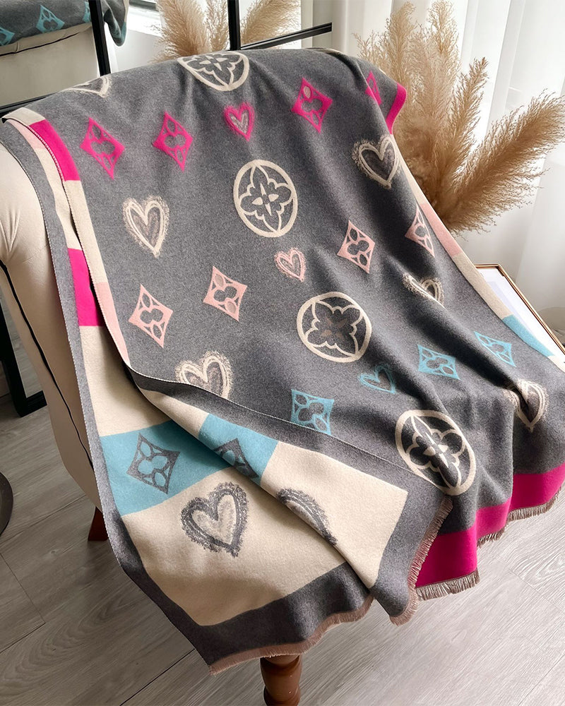 Heart Geometric  Fashion Warm Scarf