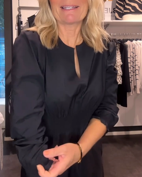 Puff Sleeve Waisted A-Line Dress