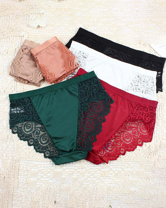 Women's High Waist Contrast Panties Set