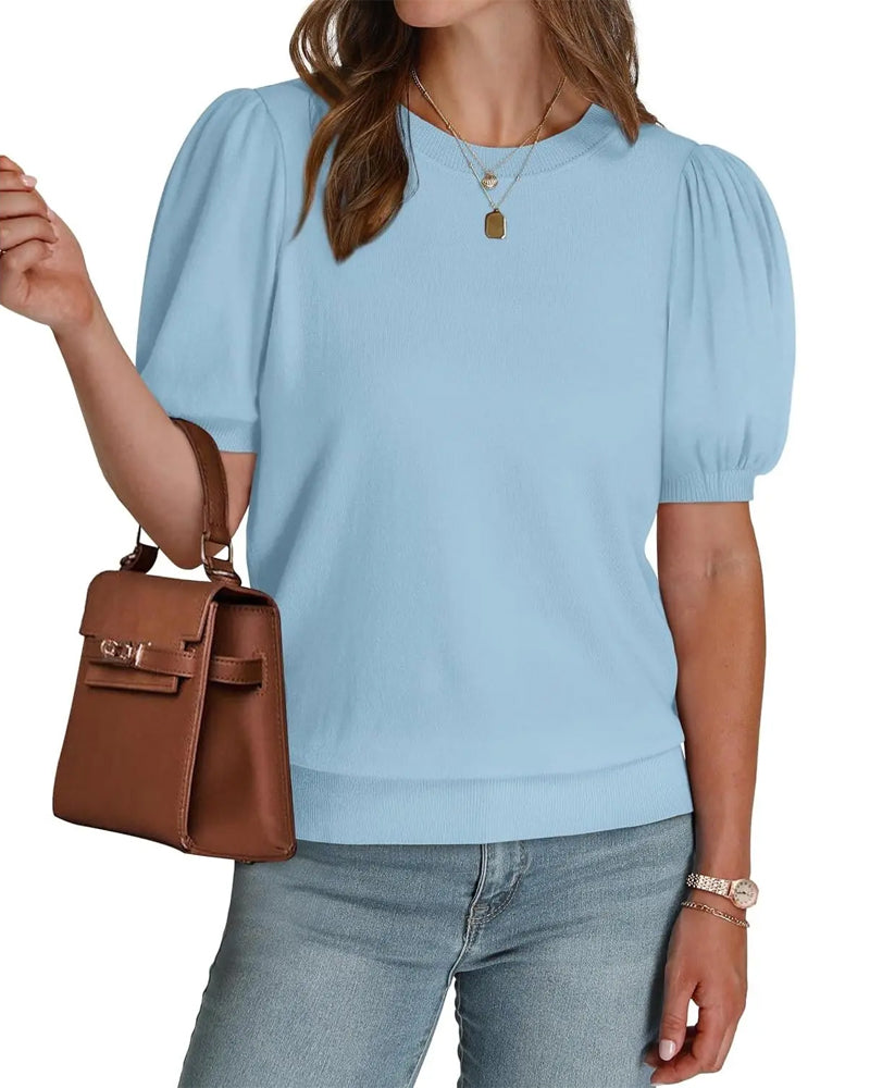 Puff Sleeve Short-Sleeved T-Shirt