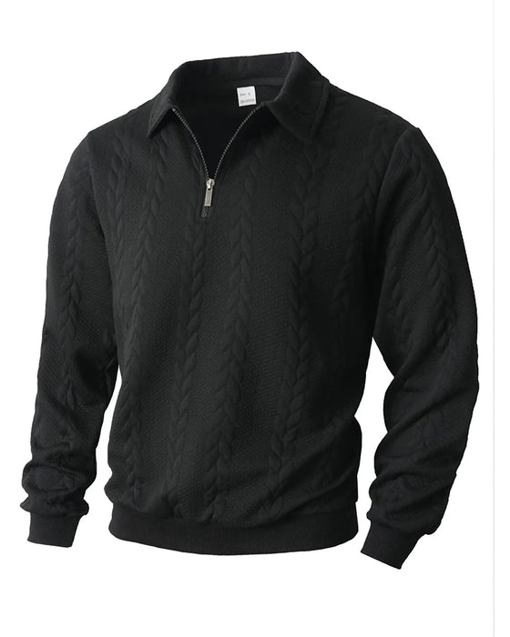 Lapel Half Zipper Casual Hoodie