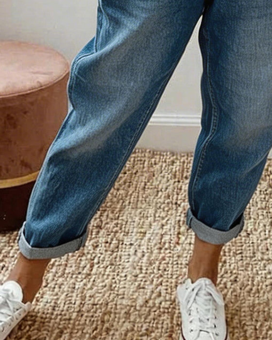 Casual Retro Distressed Jeans