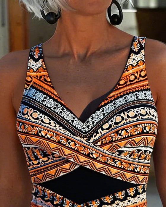 Tank Style Printed One-Piece