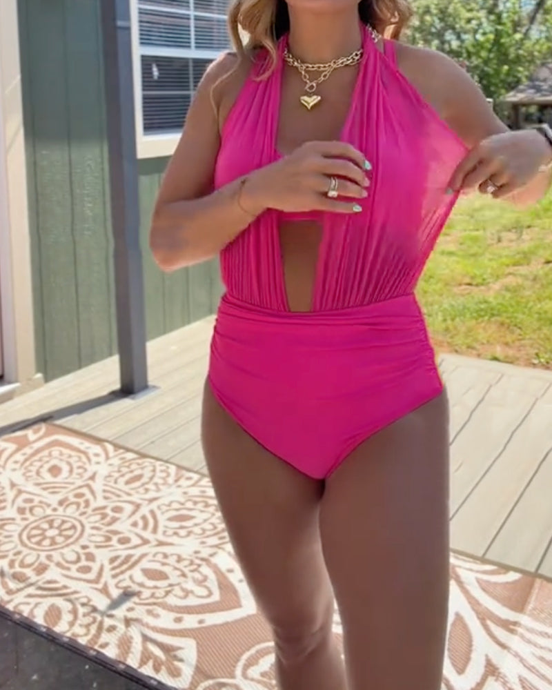 Halterneck Mesh Sexy Swimsuit
