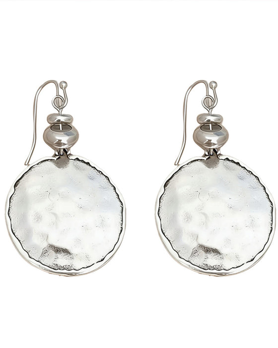 Simple Round Concave And Convex Design Earrings