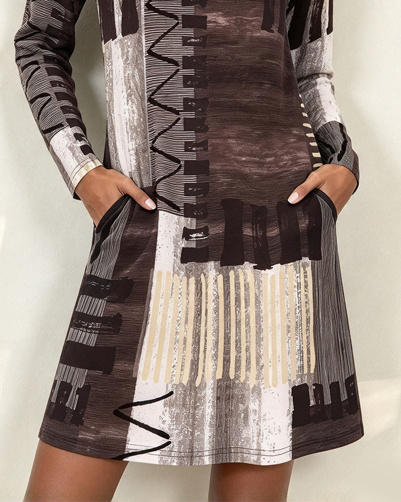 Round Neck Printed Dress