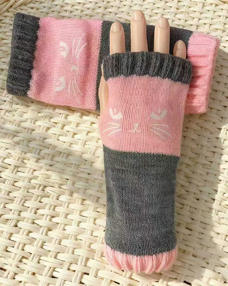 Cat Fingerless Gloves