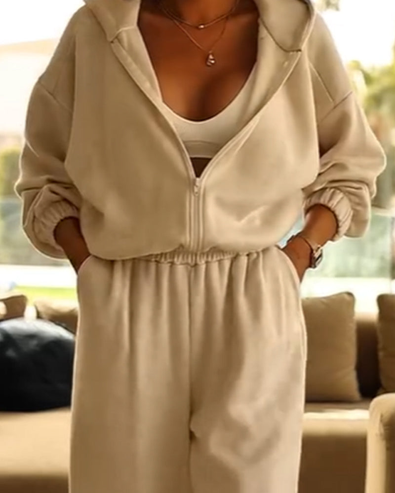 Women's Casual Hooded Jumpsuit