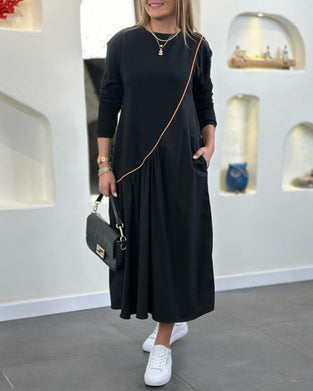 Shift Dress with Pocket and Long Sleeve