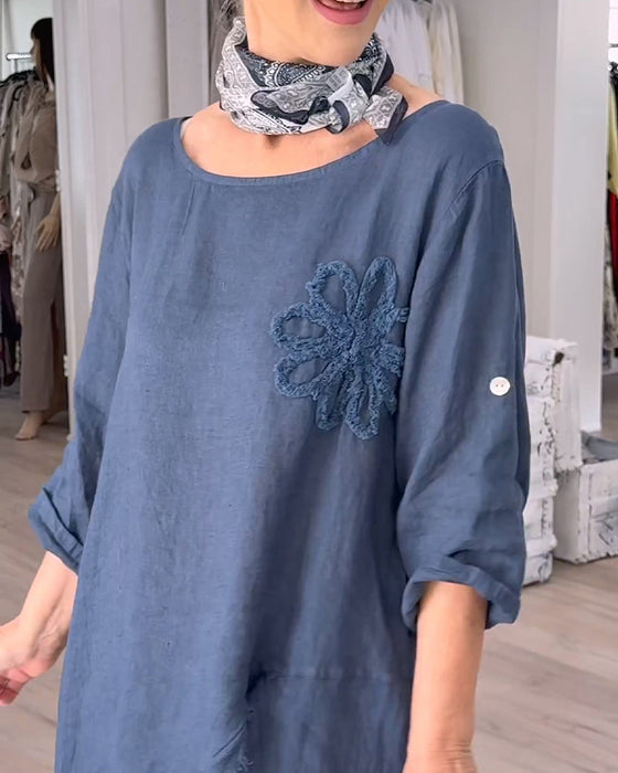 Raw-Edge Slit Asymmetrical Shirt