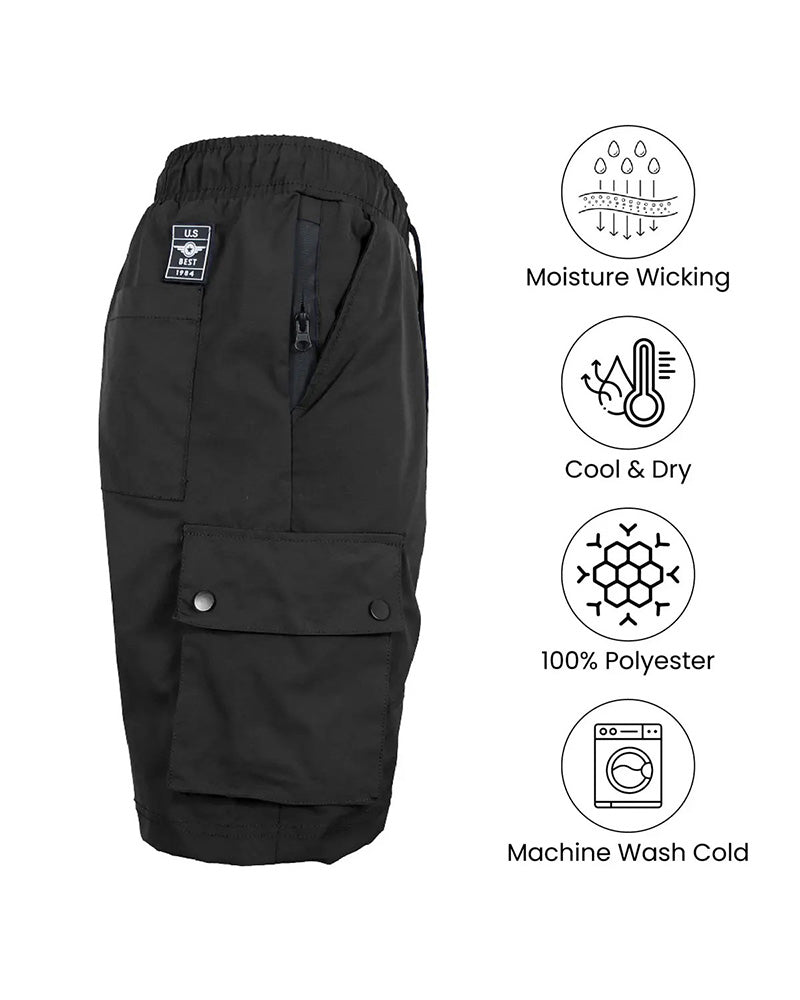 Men's Quick Dry Moisture Wicking Cargo Shorts, Casual Daily Wear