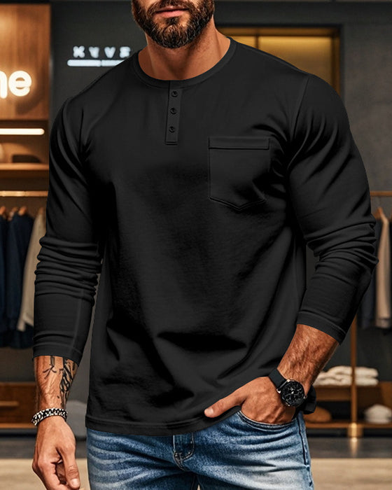 Breathable Pullover Long-Sleeved Men's Top