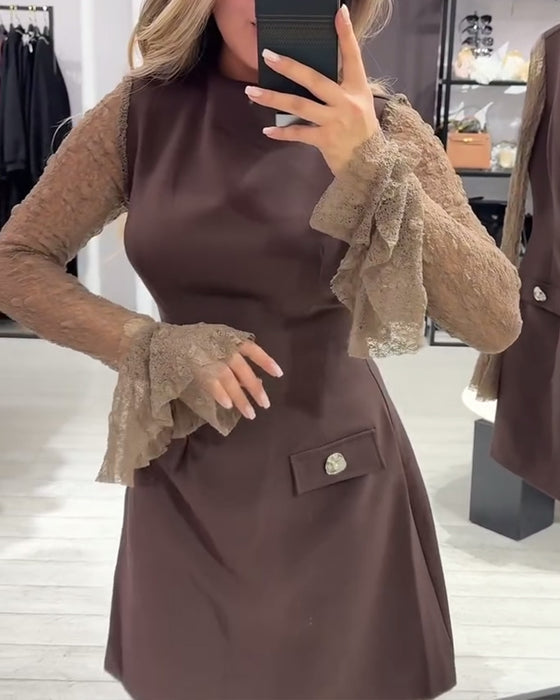 Stylish And Elegant Bell-Sleeved Dress