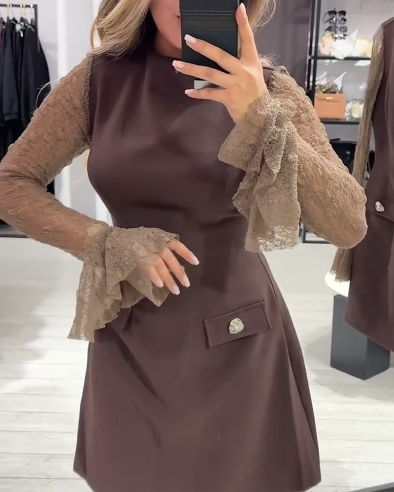 Stylish And Elegant Bell-Sleeved Dress