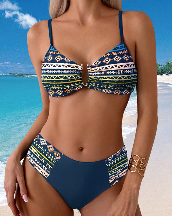 Printed Holiday Style Sexy Two-Piece Bikini