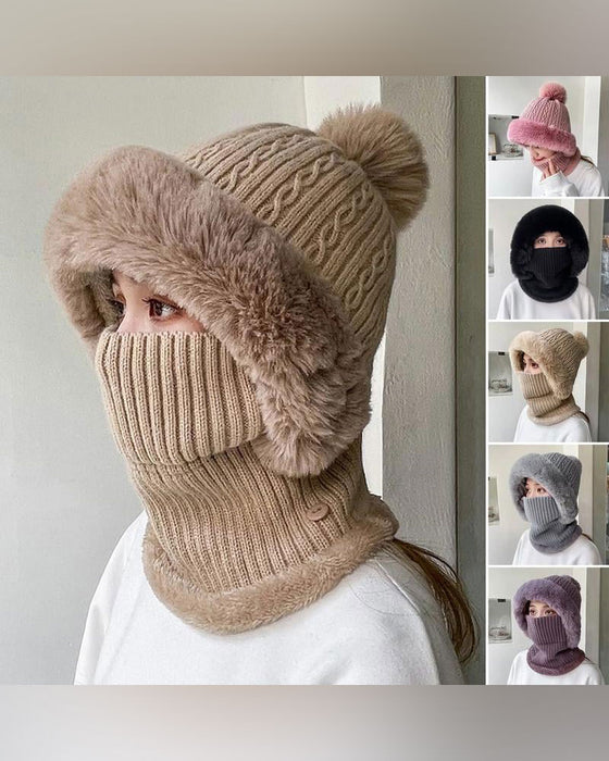 All-in-One Knitted Hat and Scarf