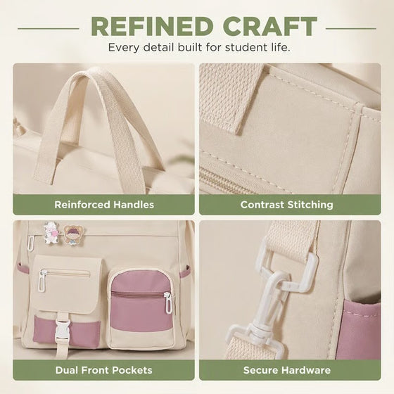 Spacious Canvas Tote Compartments Bag