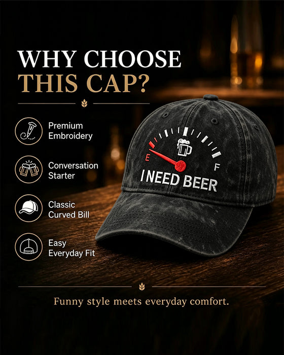 Dashboard Beer Embroidered Baseball Cap