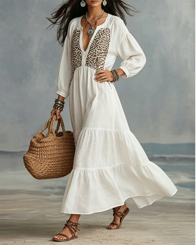 Leopard Print Long Sleeve Blouse