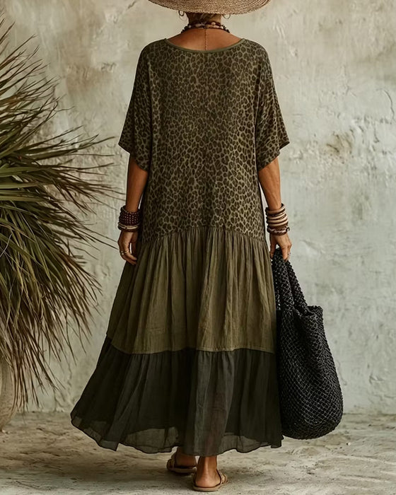 Casual Leopard Maxi Dress