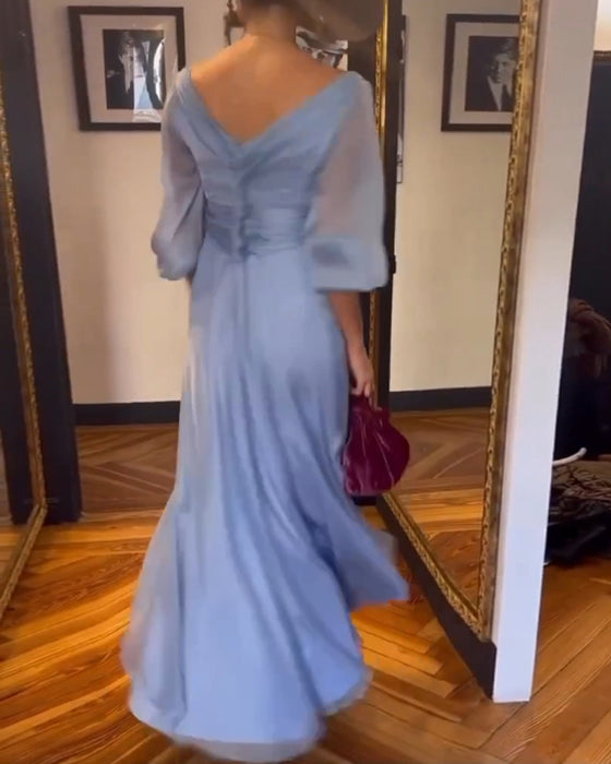Solid color low cut waist dress