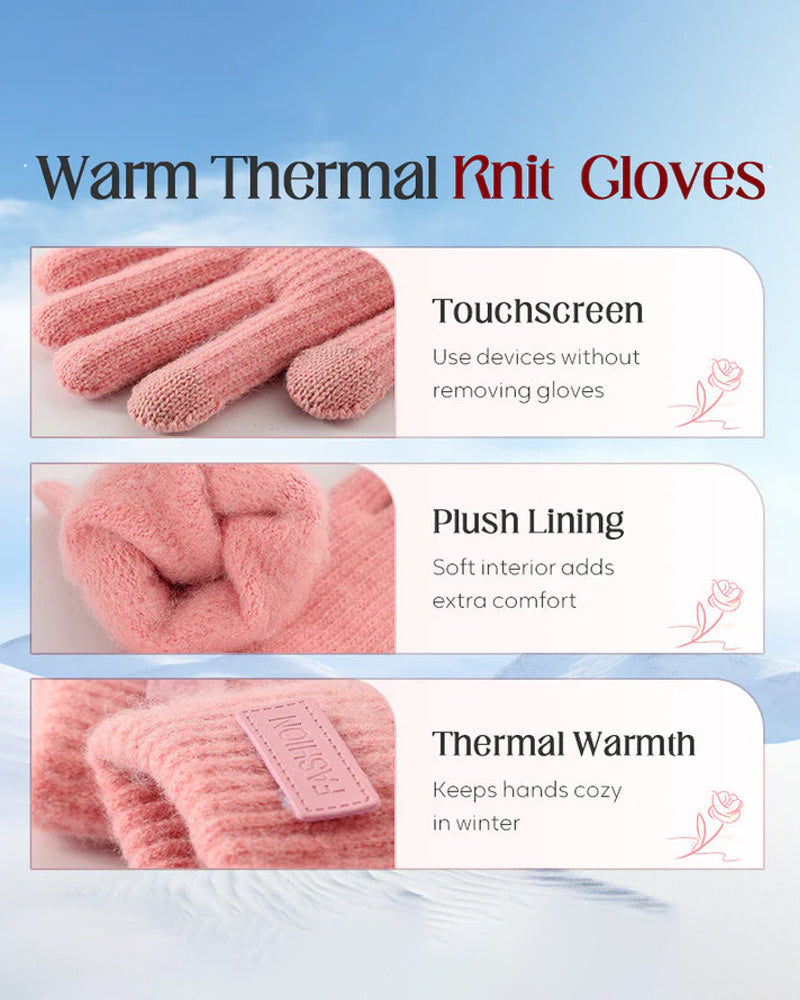 Warm Thermal Knit Touchscreen Gloves