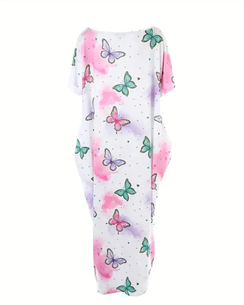 Casual Vacation Print Loose Dress