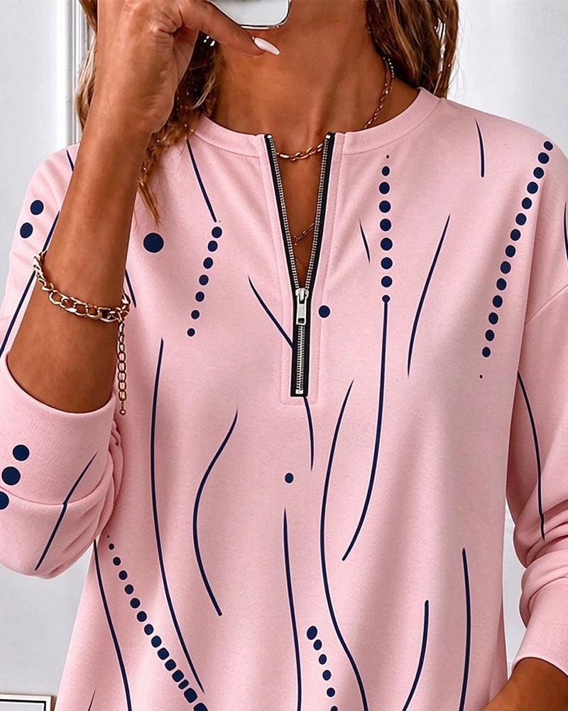 Zip Line Crew Neck Sweatshirt