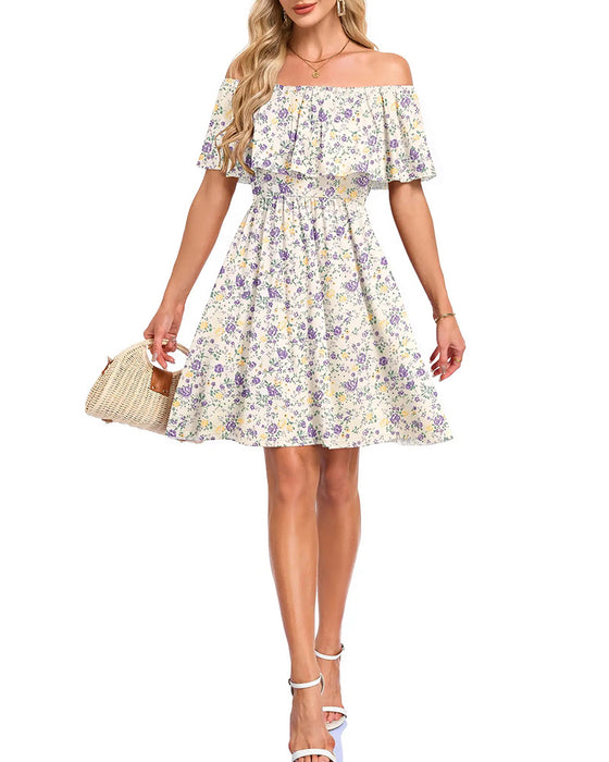 Floral Off-Shoulder Midi Dress