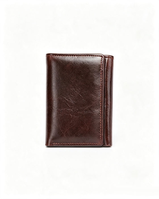 Men's Genuine Oil-Wax Cowhide RFID Wallet