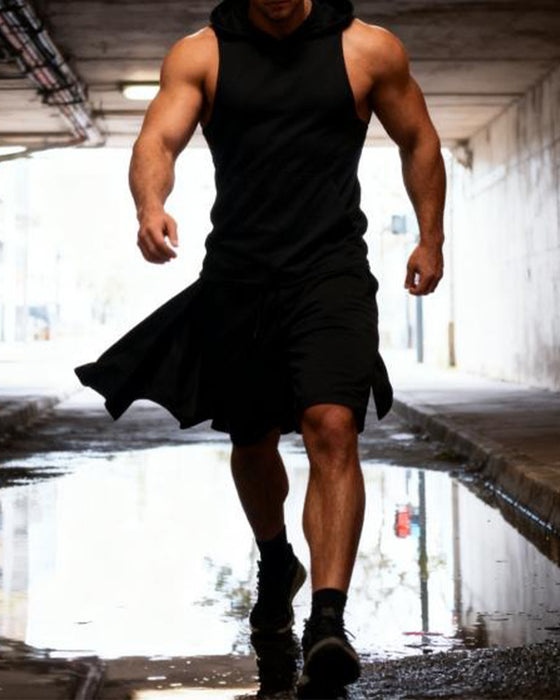 Men's Hooded Pocket Tank Top