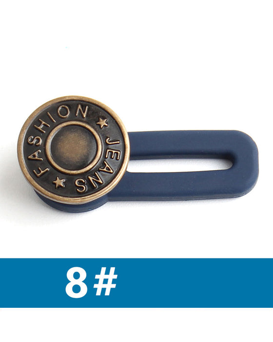 Spring-Loaded Metal Waist Extender Button for Jeans