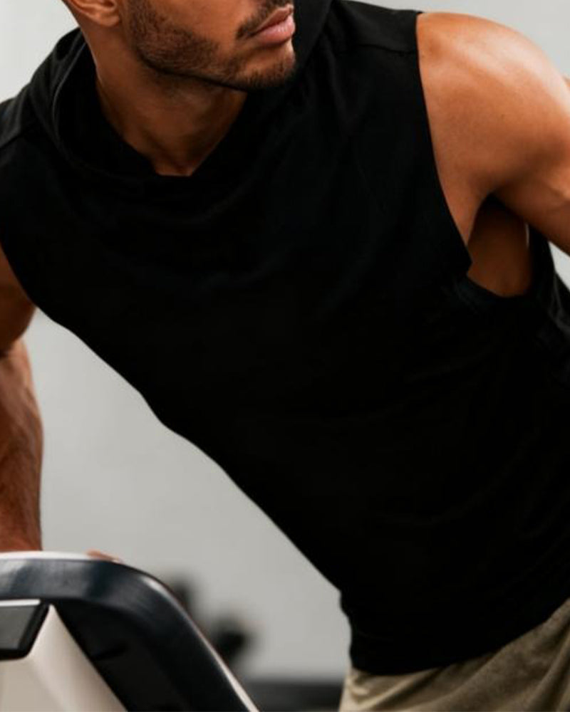 Men's Hooded Pocket Tank Top