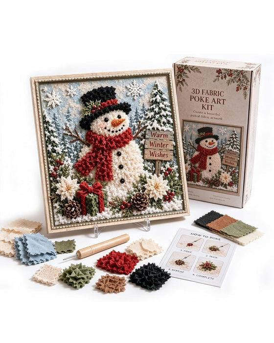 Christmas Needle Felting Fabric DIY Kit
