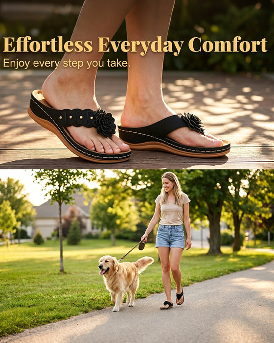 Women's Floral Print Sandals With Arch Support