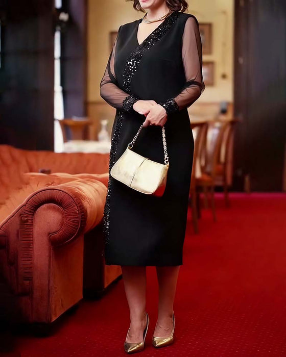 Solid Color Fashionable Straight Dress