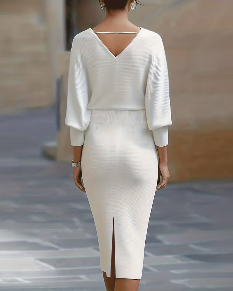 Slit Skirt & Draped Top Co-Ord Set