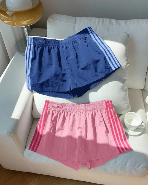 Striped Contrasting Track Shorts