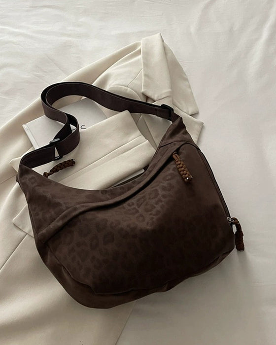 Leopard Print Suede Women's Bag