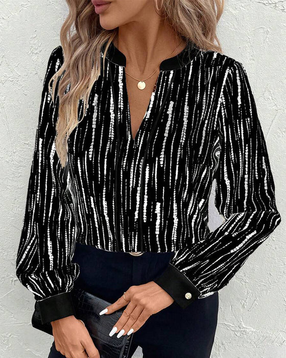 Fashionable Geometric Print Blouse