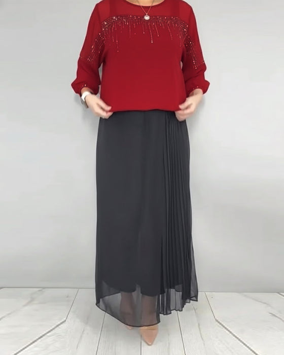 Mesh Splicing Loose Blouse