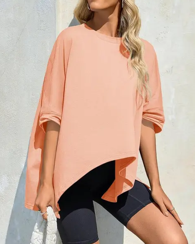Loose Fit Everyday Batwing Sleeve T-Shirt