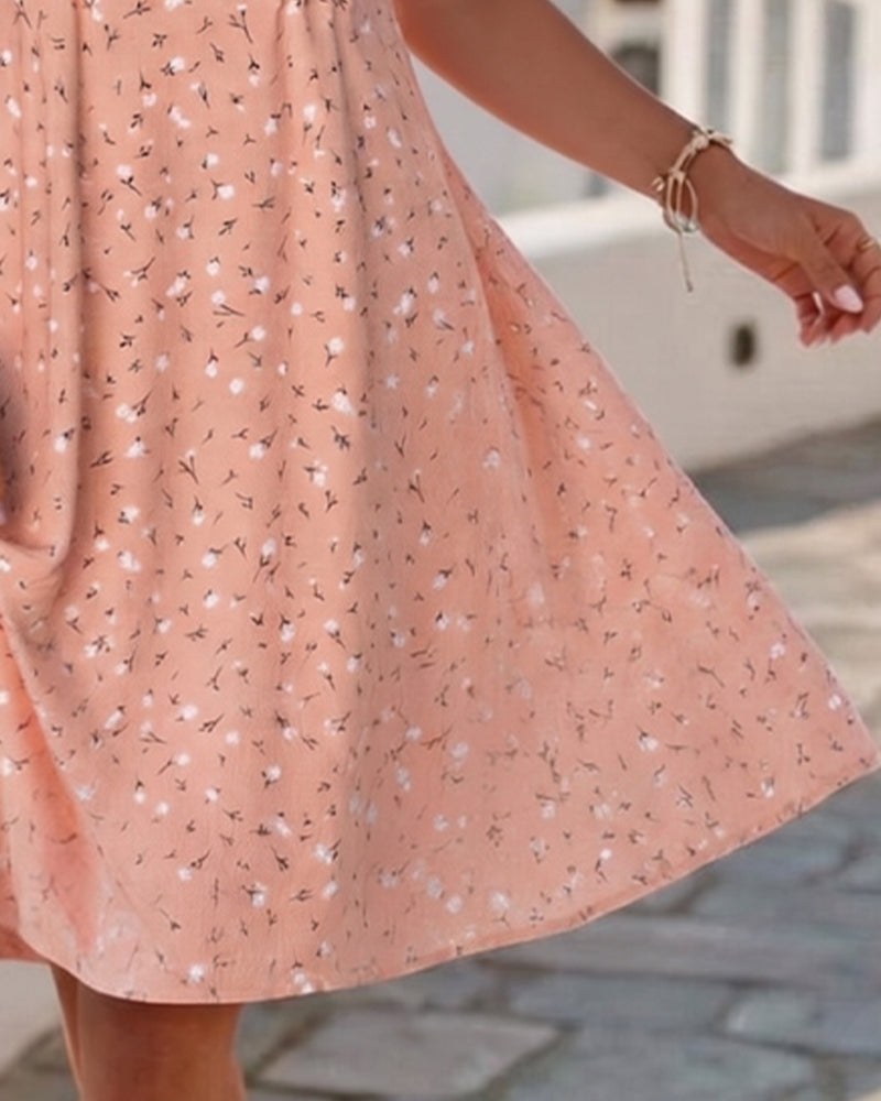 Puff Sleeve Floral Mini Dress