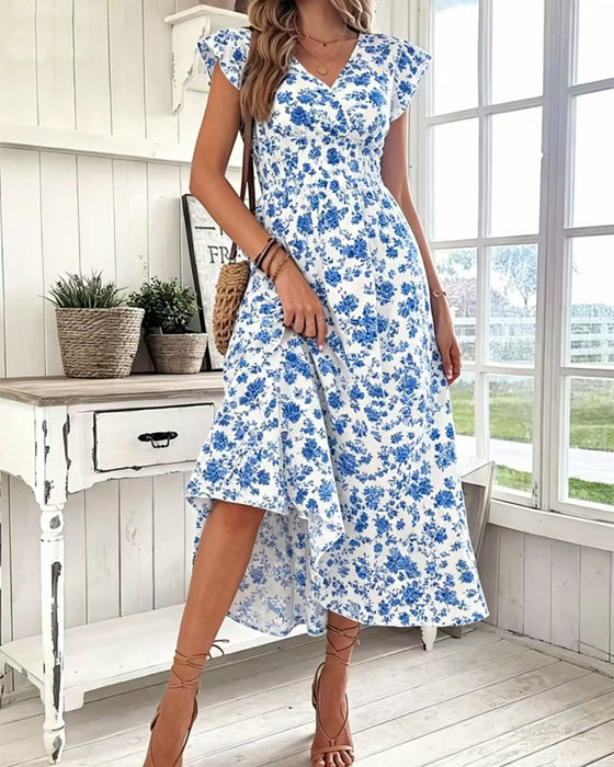 Floral Waist Tie Dress