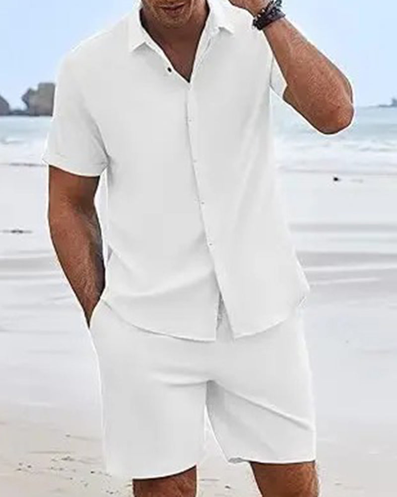 Men's Polo Short Sleeve Shirt Set