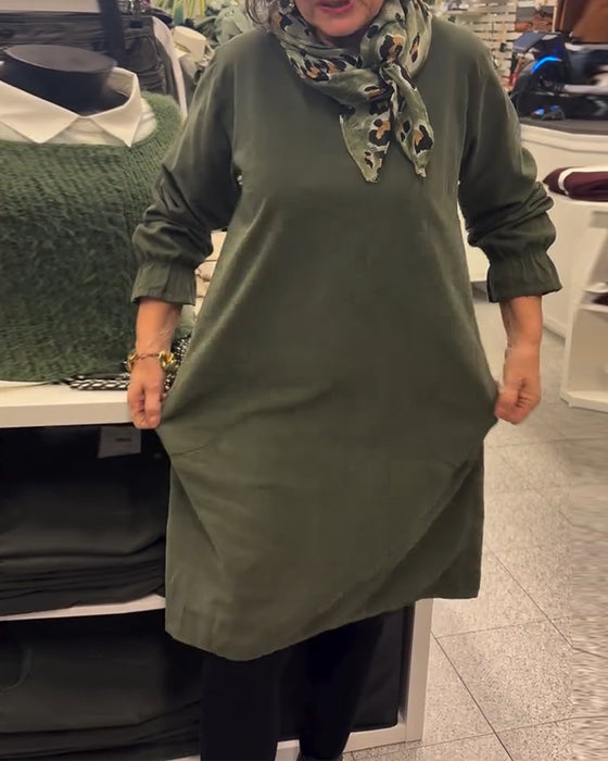 Long Sleeve Loose Plus Size Dress